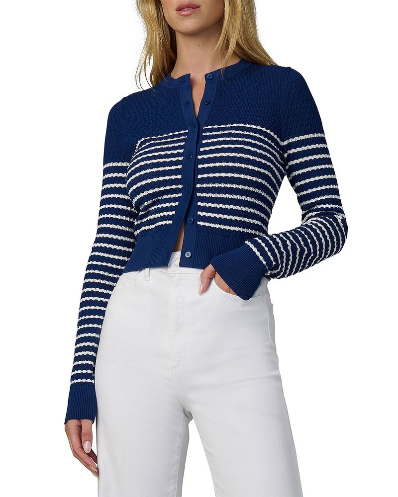 ジョーズジーンズ レディース アウター カーディガン Joe's Jeans The Pointelle Dani Cardigan Royal Blue ブルー｜ReVida 店