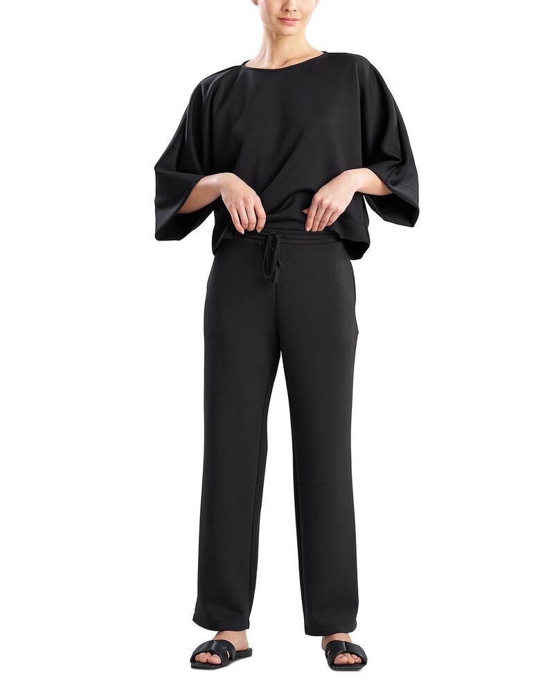 ナトリ レディース ボトムス 心地好いズボン下 アクアラング 編み物 Natori Everywear Scuba Knit Pants Black 黒いこと