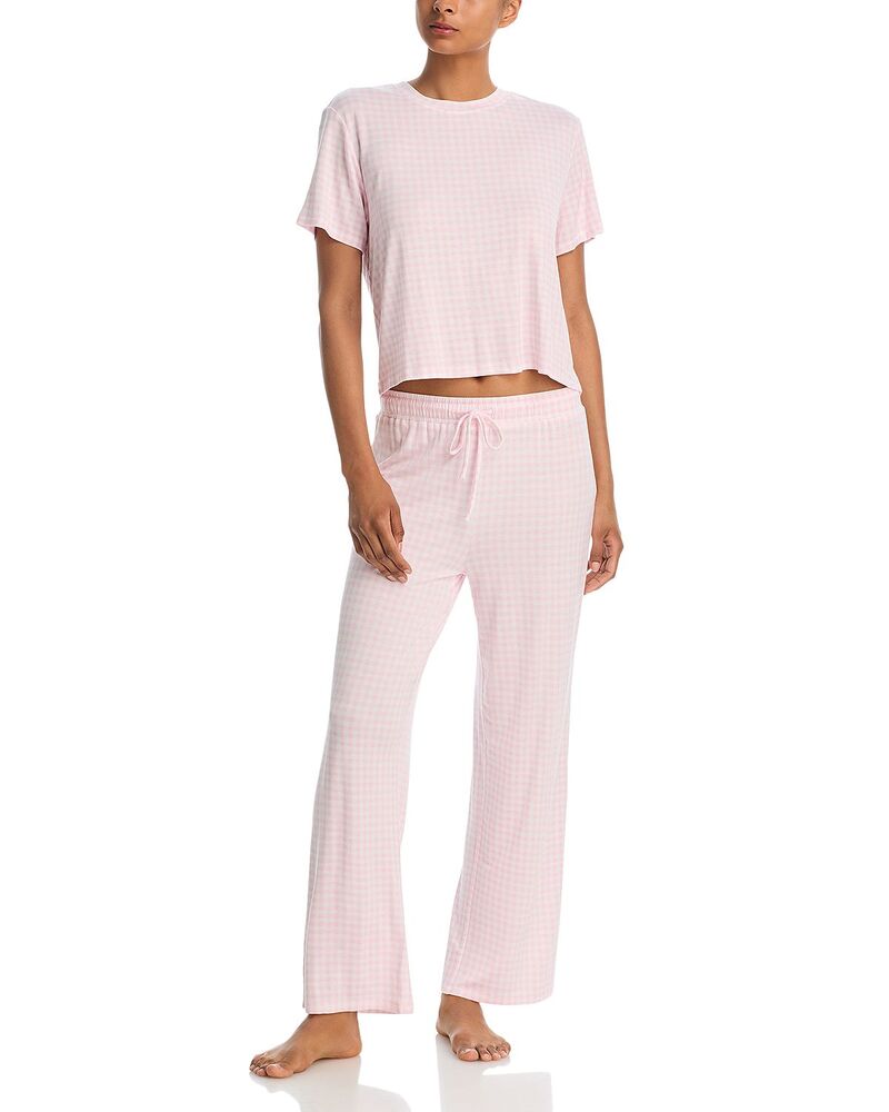 アクア レディース アウター パーカー・スウェット パンツ Tシャツ キャップ ケープ AQUA Great Escape T-Shirt & Pants Pajama Set - Exclusive Petal Gingham アクア｜ReVida 店