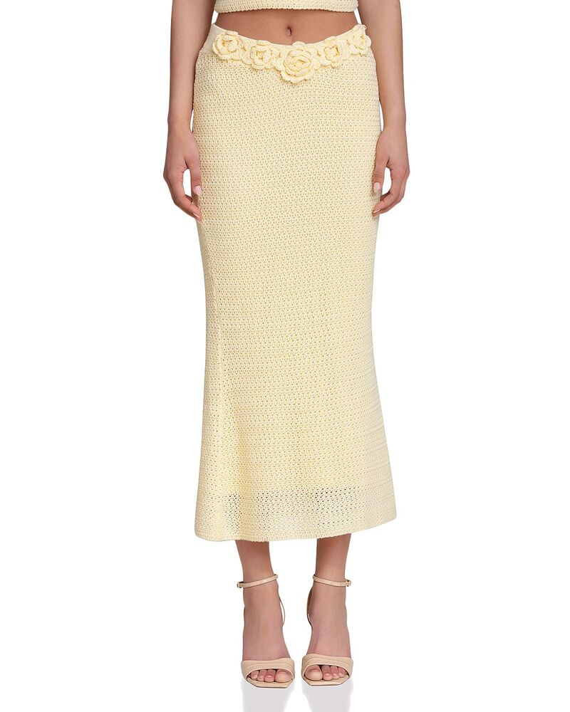 アヴェックレフィーユ レディース 下つ方スコート midi Avec Les Filles Crochet Midi Skirt Butter
