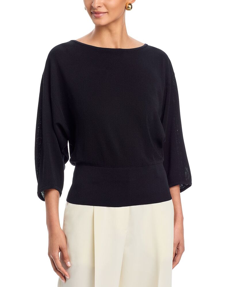 ラファイエットワンフォーエイト レディース アウター 編み物・スウェーター Lafayette 148 New York Blouson Wide Sleeve Sweater Black 黒いこと