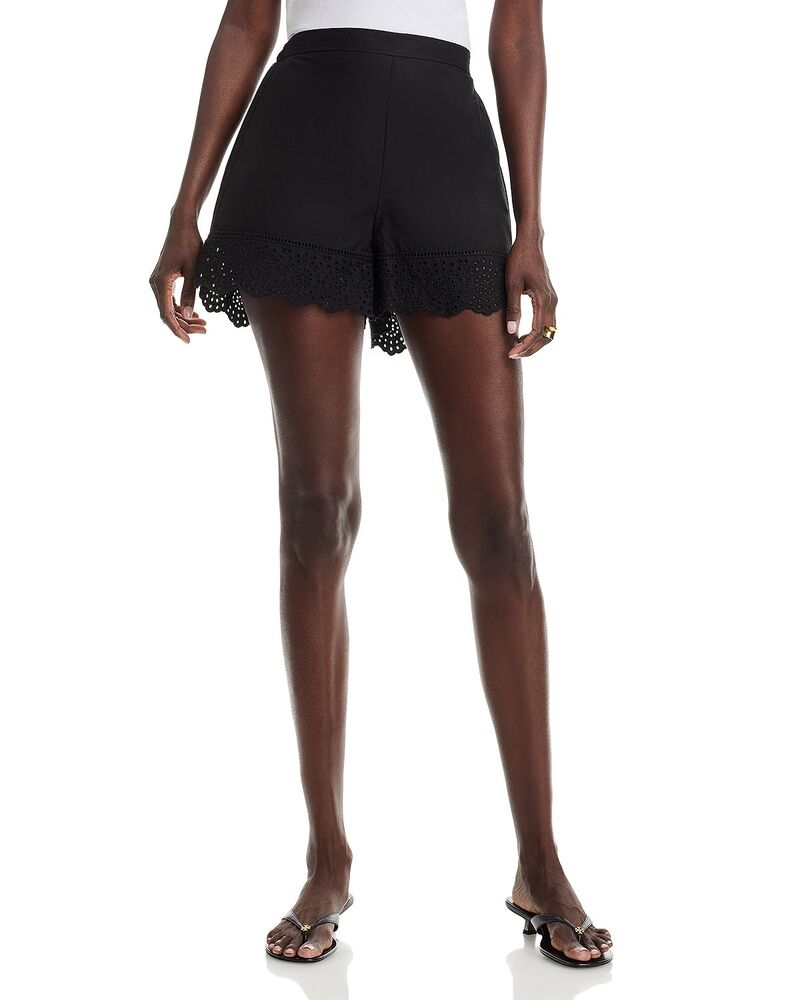 バイマレンバーガー レディース ボトムス ハーフパンツ・ショーツ ショートパンツ By Malene Birger Greta Eyelet Hem Shorts Black ブラック