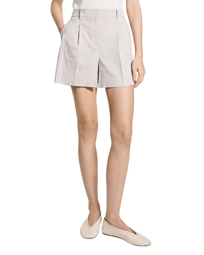 セオリー レディース ボトムス ハーフパンツ・ショーツ プリーツ ショートパンツ Theory Fluid Pleated Shorts Cognac Multi マルチカラー