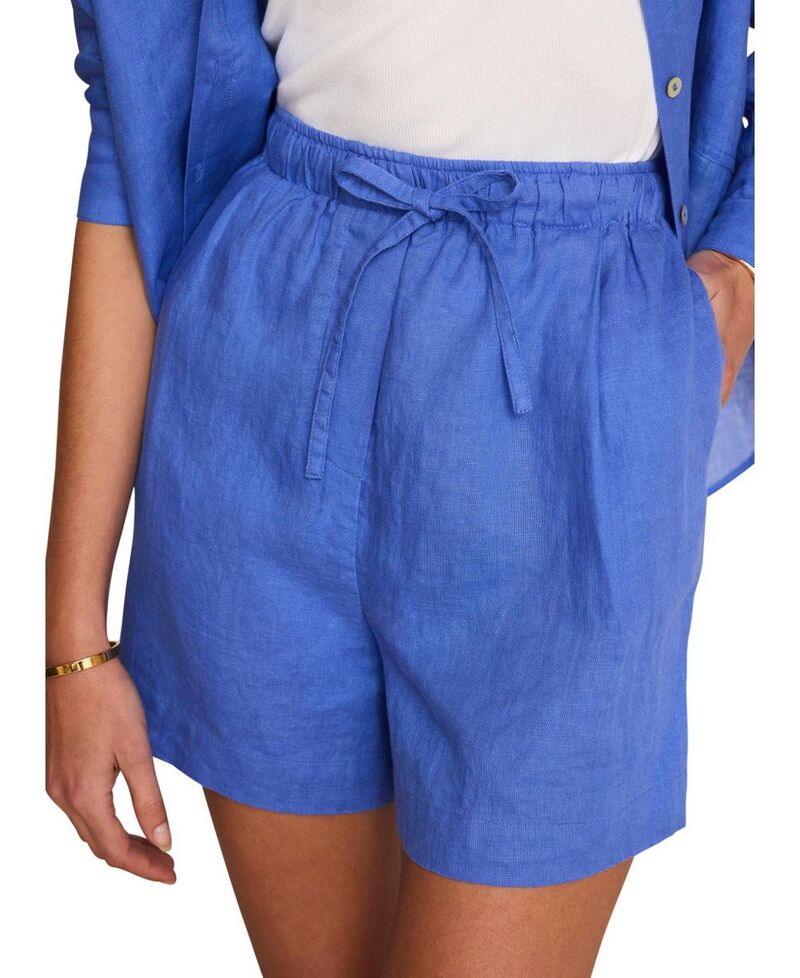 ミルトンベルベット レディース ボトムス ハーフパンツ・ショーツ ショートパンツ リネン Mint Velvet Women Linen Drawstring Shorts Blue ブルー