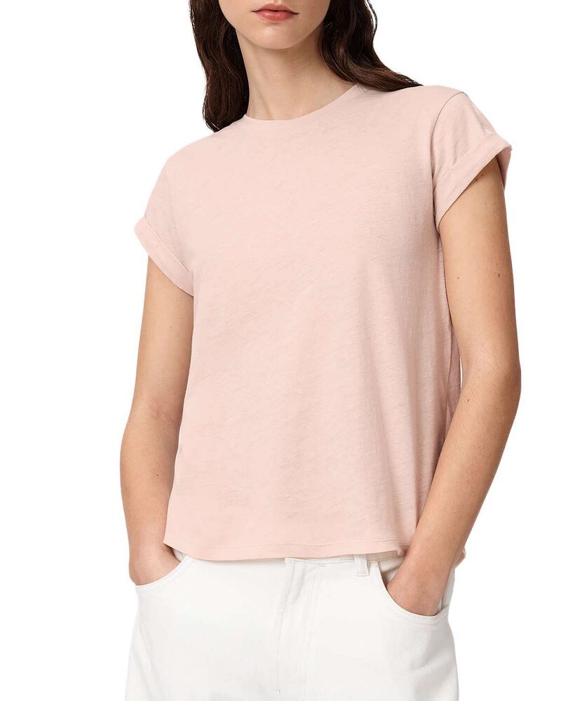 オールセインツ レディース トップス Tシャツ コットン ALLSAINTS Anna Cotton Tee Crystal Pink ピンク｜ReVida 店
