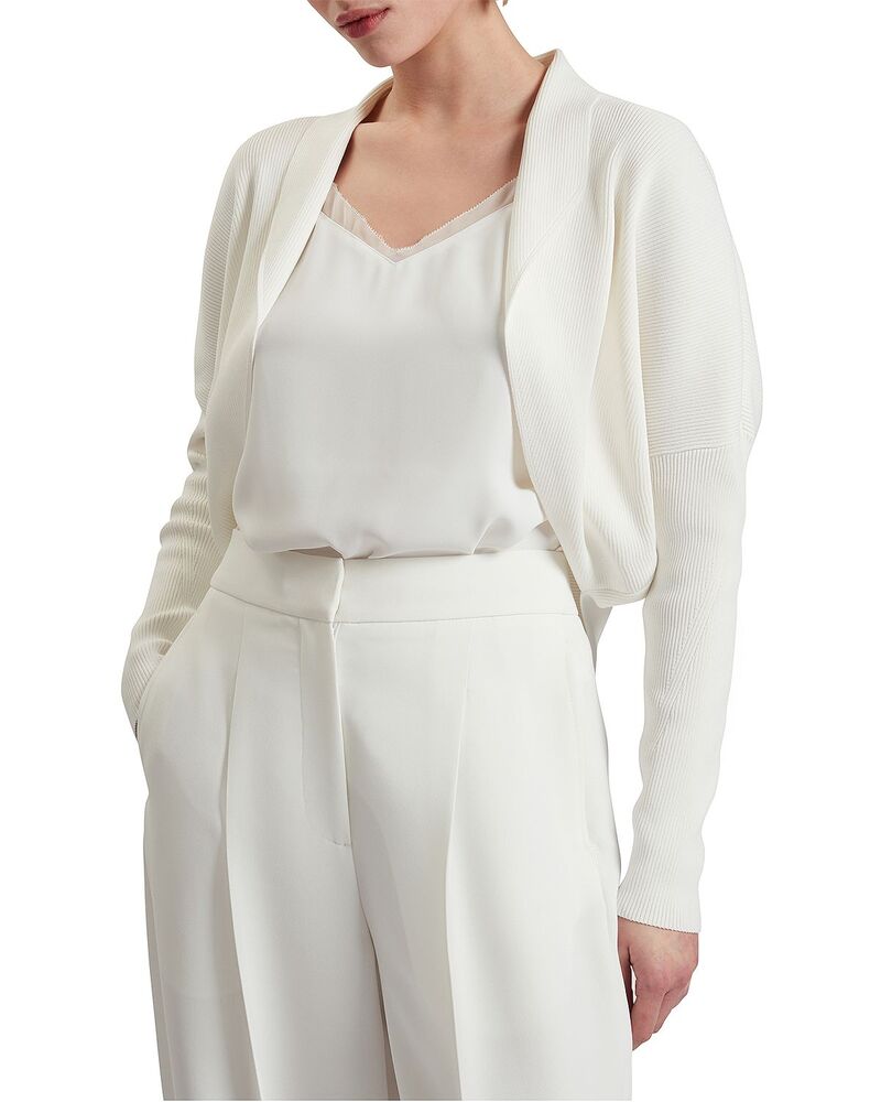 テッドベーカー レディース アウター ジレー リブニット Ted Bakerhan Sculptured Rib Knit Cardigan Ivory 象牙色