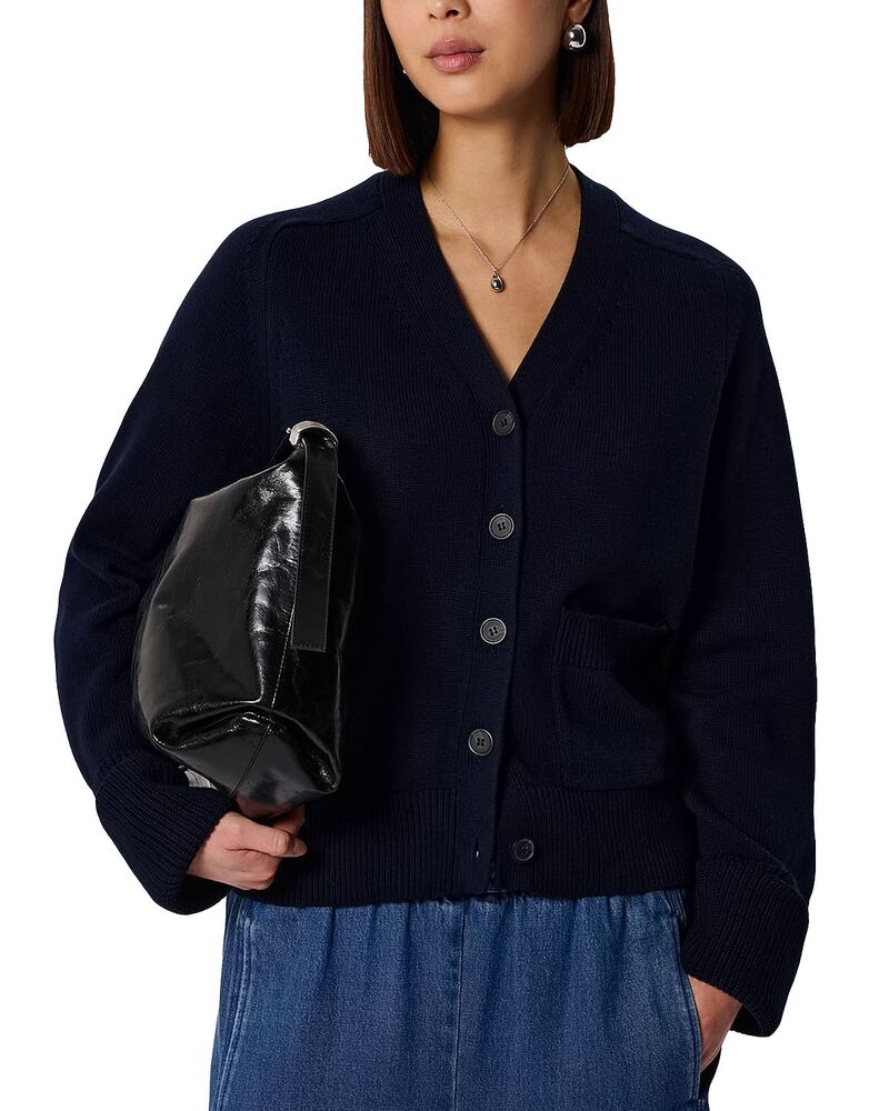 ホイッスルズ レディース アウター ジレー 綿織物 Whistles Cotton Pocket Detail Cardiganavy 米国海軍