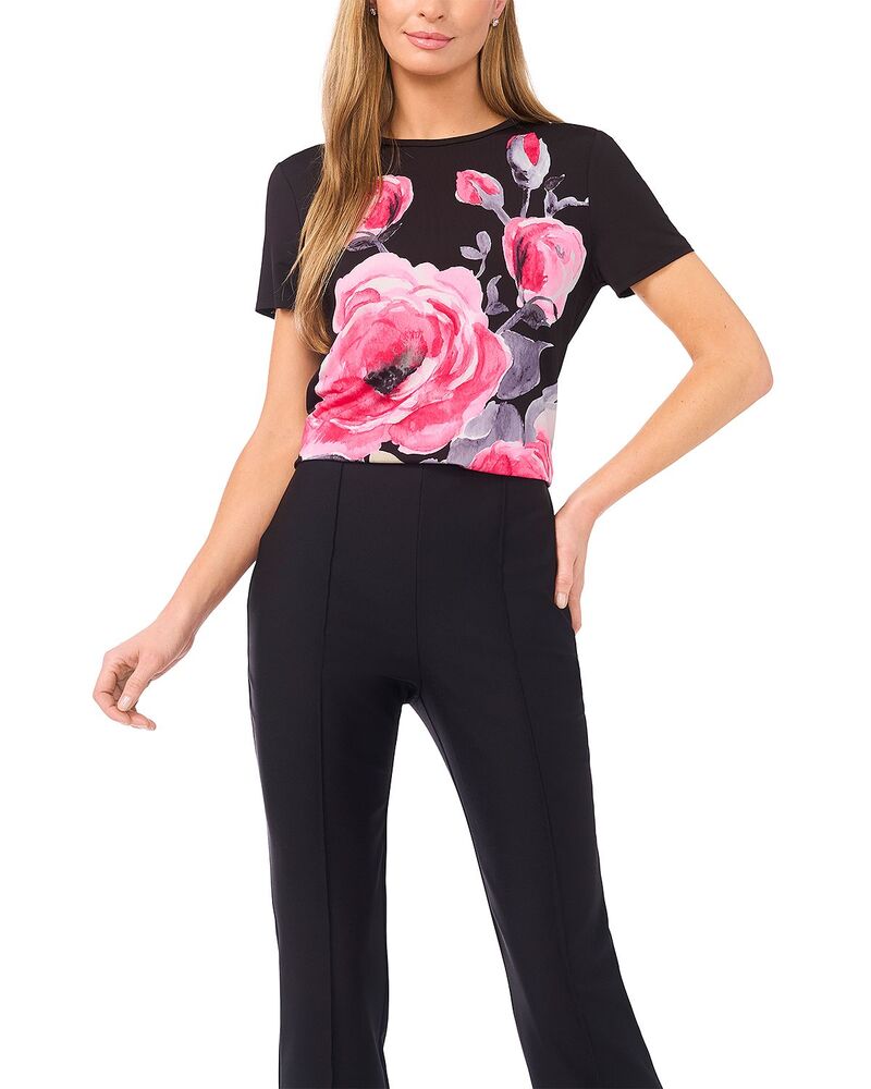 テッドベーカー レディース トップス Tシャツ レース Ted Baker Eva Grand Rose Placementee Rich Black ブラック