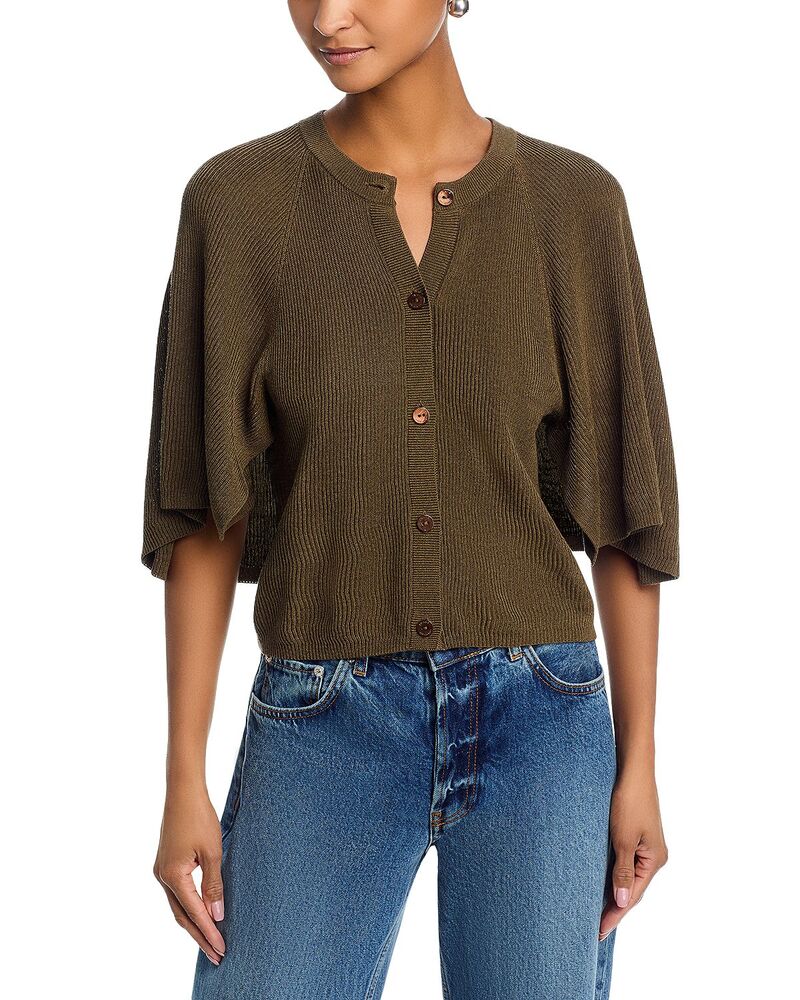 フレーム レディース アウター ニット・セーター FRAME The Flounce Sweater Military Green グリーン