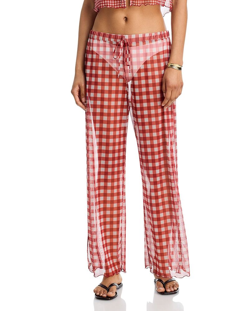 アクア レディース ボトムス カジュアルパンツ メッシュ AQUA Mesh Cover Upants - Exclusive Gingham｜ReVida 店