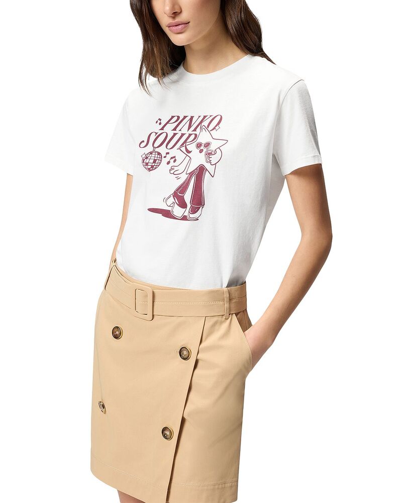 ピンコ レディース トップス ティーシャツ PINKO Trapani High Trim Tee Zy7 Tシャツ・カットソー-トップス-レディースファッション