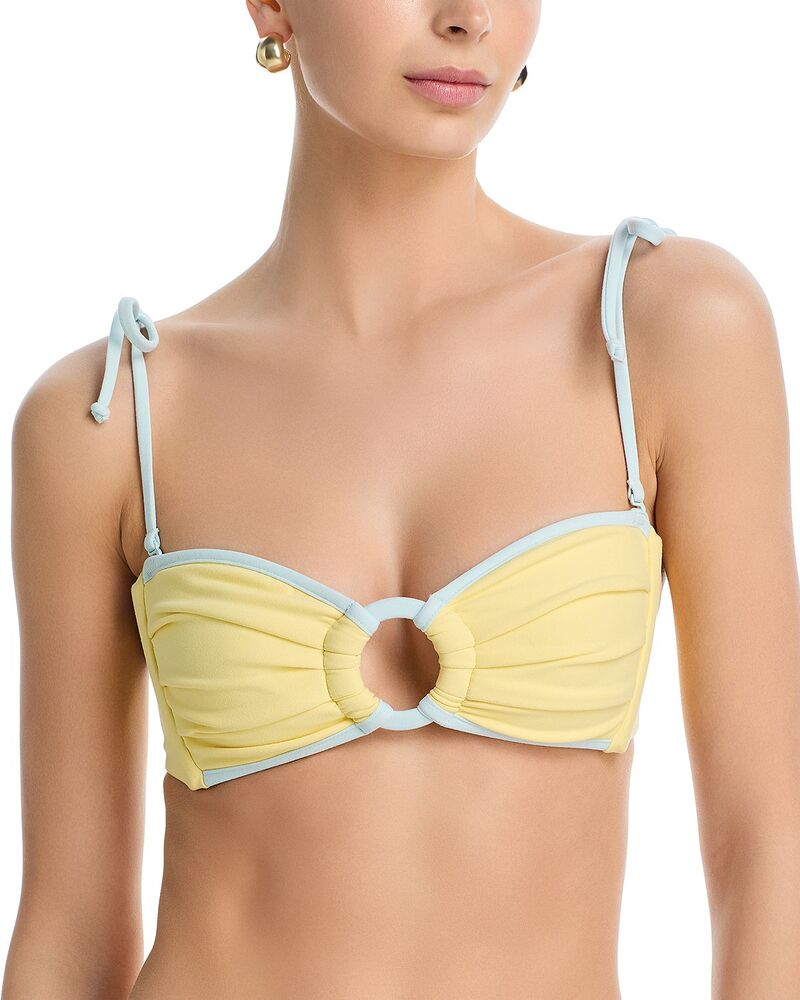 モンシー レディース 水着 トップのみ Montce x Elsa Hosk Tori Ties Bandeau Bikini Top Sunshine Binded