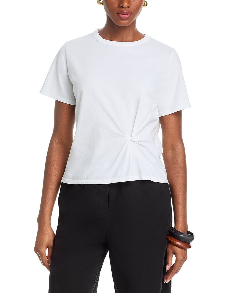 ヴェルヴェットバイグラハムスペンサー レディース トップス Tシャツ Velvet by Graham & Spencerhou Short Sleeve Knot Frontee White ホワイト