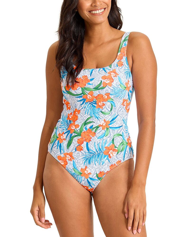 トッミーバハマ レディース 水着 上下セット Tommy Bahama Goa Tropical Reversible One Piece Swimsuit White Rev ホワイト