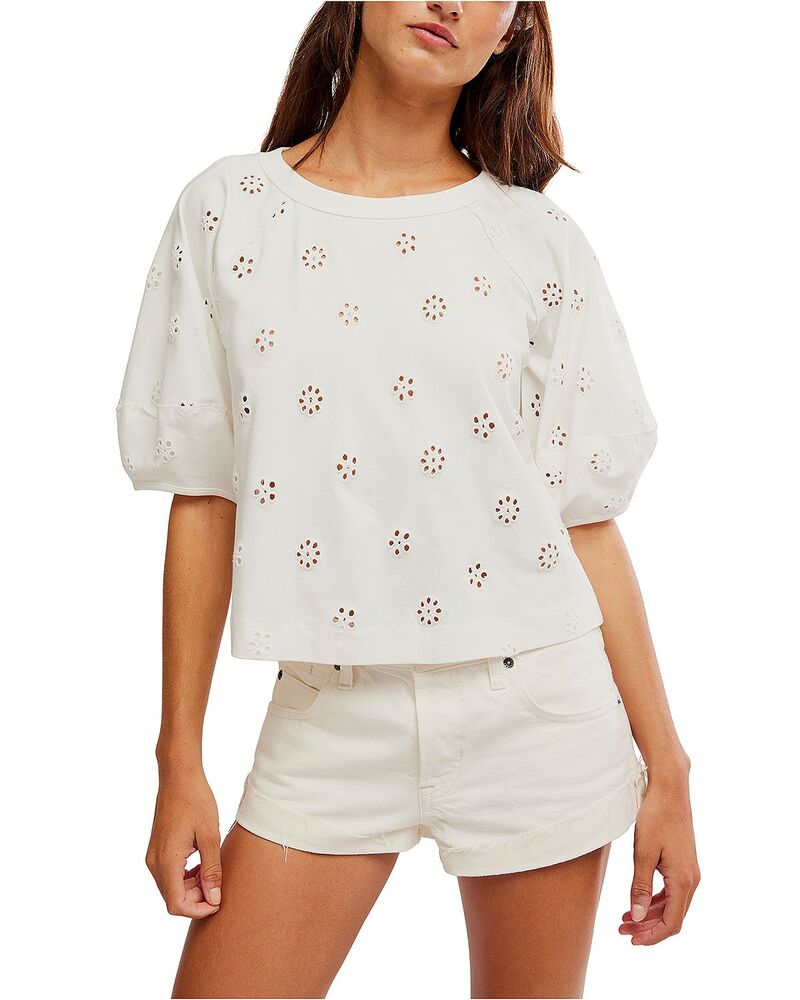 フリーピープル レディース トップス プルオーバー Free People Jessieyeletee Whisper White 白いこと