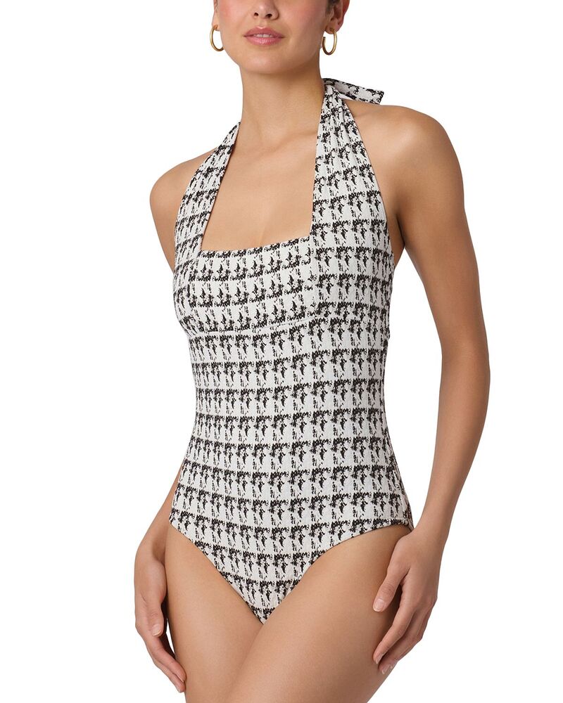 ショシャーナ レディース 海水着 上下書き割り ホルター Shoshanna Retro Halter One Piece Swimsuit Jet/Optic