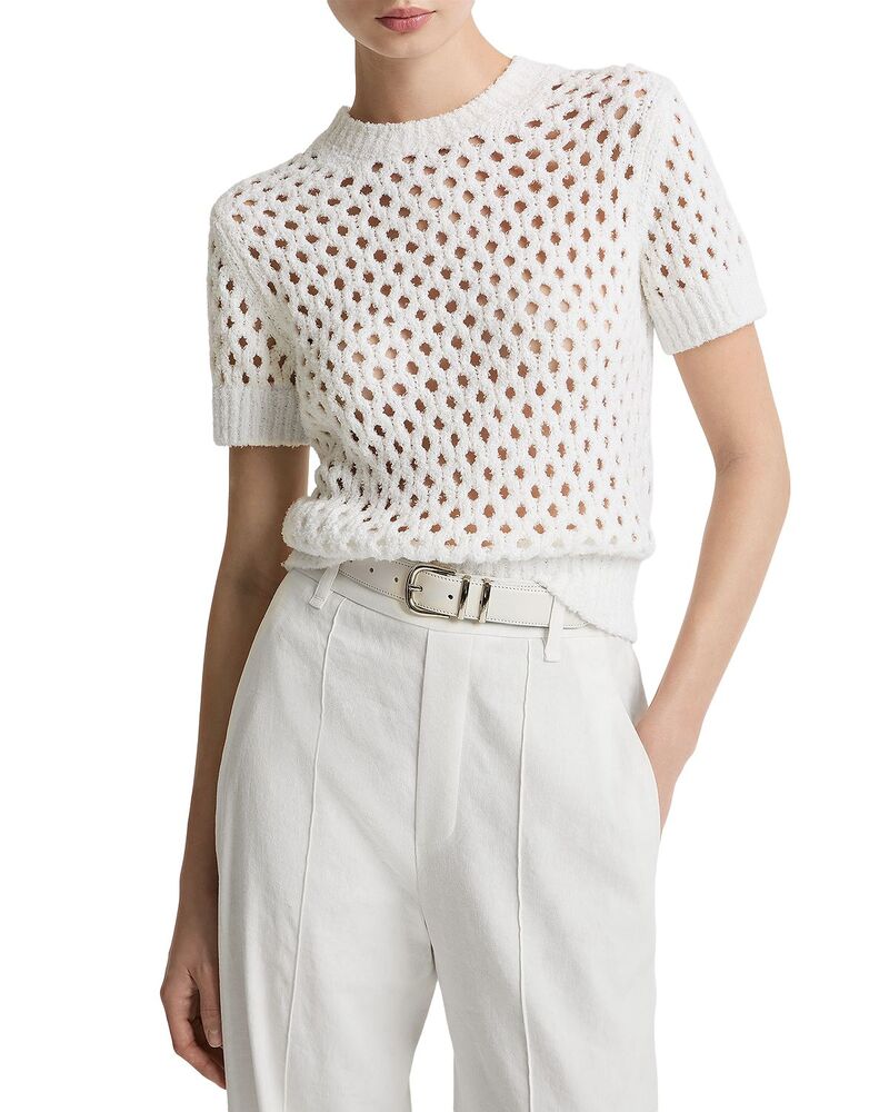 ヴィンス レディース トップス シャツ ニット Vince Honeycomb Knitoptic White ホワイト｜ReVida 店