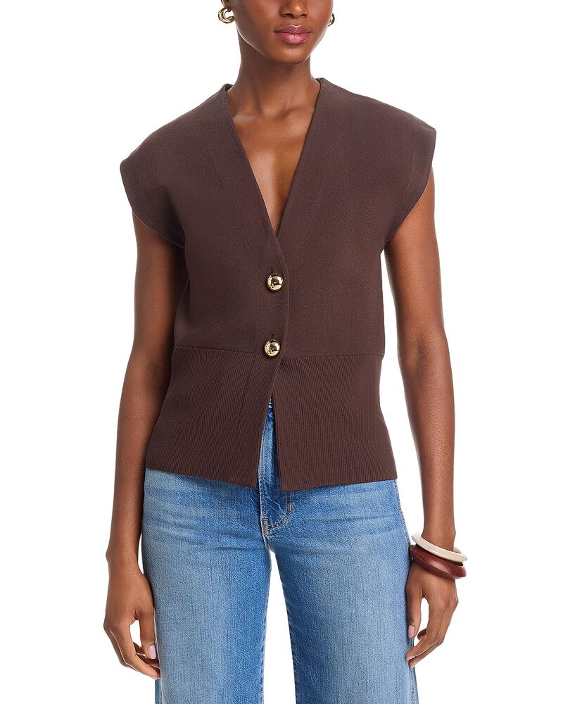 ヴェロニカ ベアード レディース アウター ベスト ニット Veronica Beard Isador Knit Vest Dark Mocha モカ｜ReVida 店