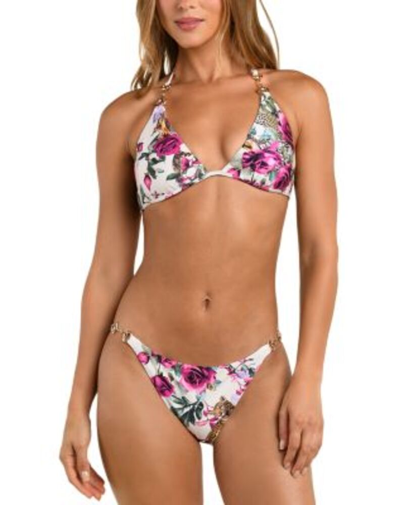 ラジャンス レディース アンダーウェア ブラジャー L'AGENCE Anabelle Rose Leopard Jungle Triangle Bra Top & Violet String Bottom One-Size バイオレット 27,820円