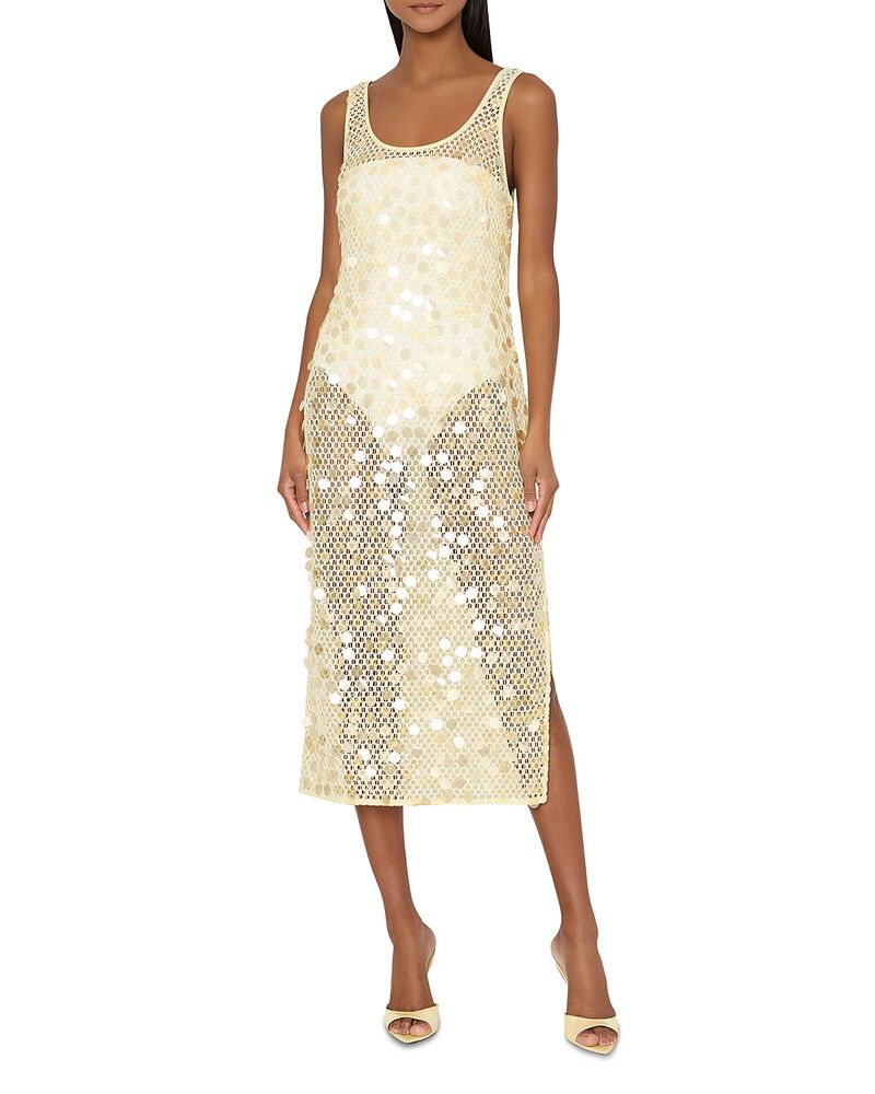 ミリー レディース トップス 衣装 MILLY Crochet Paillette Dresswim Cover-Up Yellow 黄色
