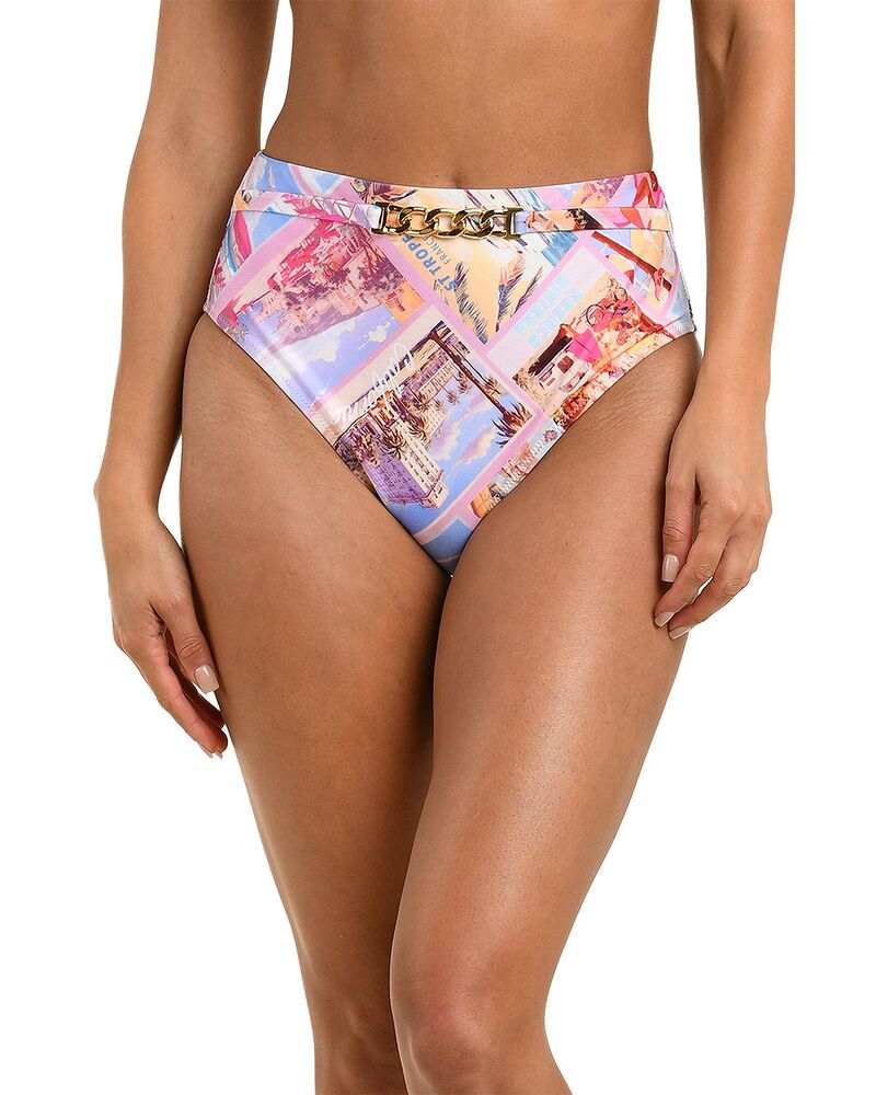 【送料無料】 ラジャンス レディース ボトムスのみ 水着 Vanessa Postcard Print High Waist Bikini Bottom Multi