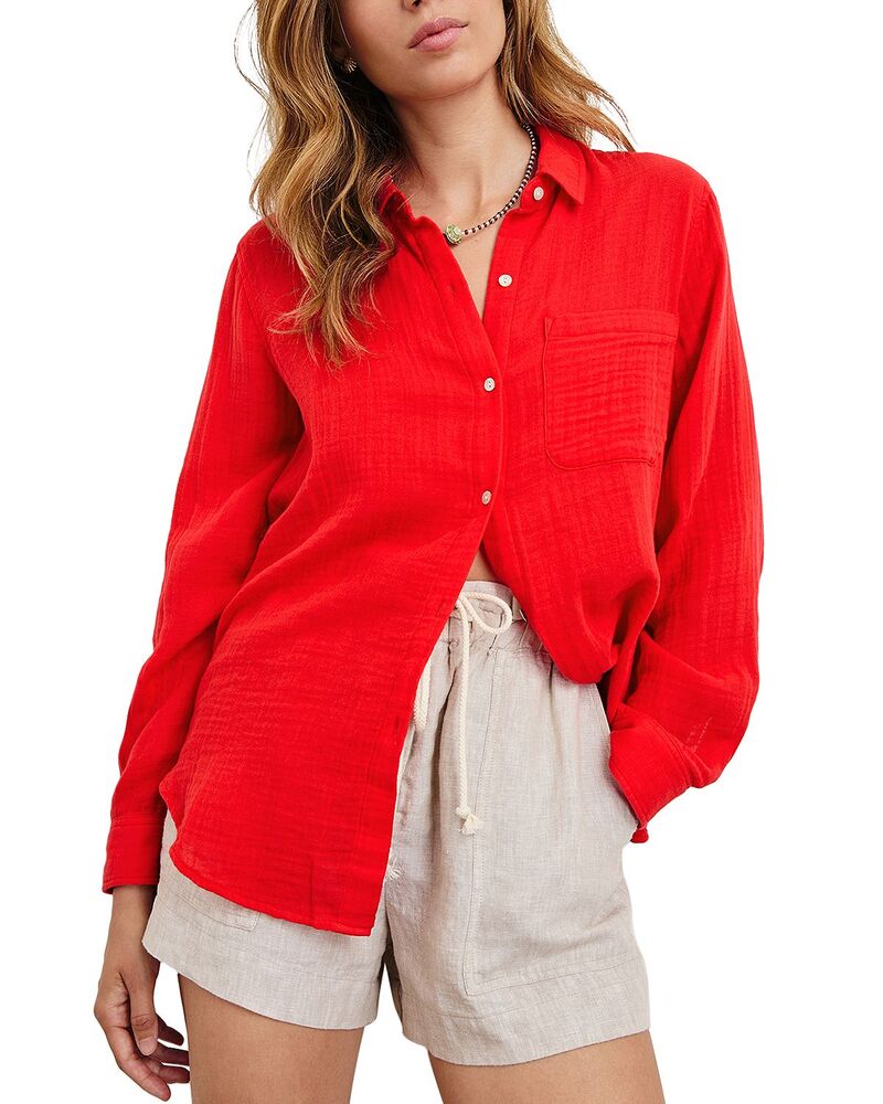 レイルズ レディース トップス シャツ ボタンダウン コットン ダウン Rails Ellis Cotton Gauze Button Down Shirt Cherry