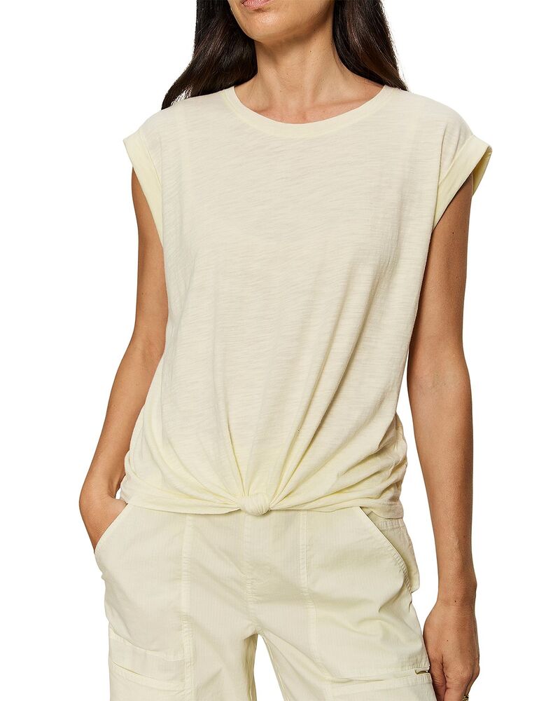 サンクチュアリー レディース トップス Tシャツ Sanctuary Knotted Hemuscle Tee Lemon Drop｜ReVida 店