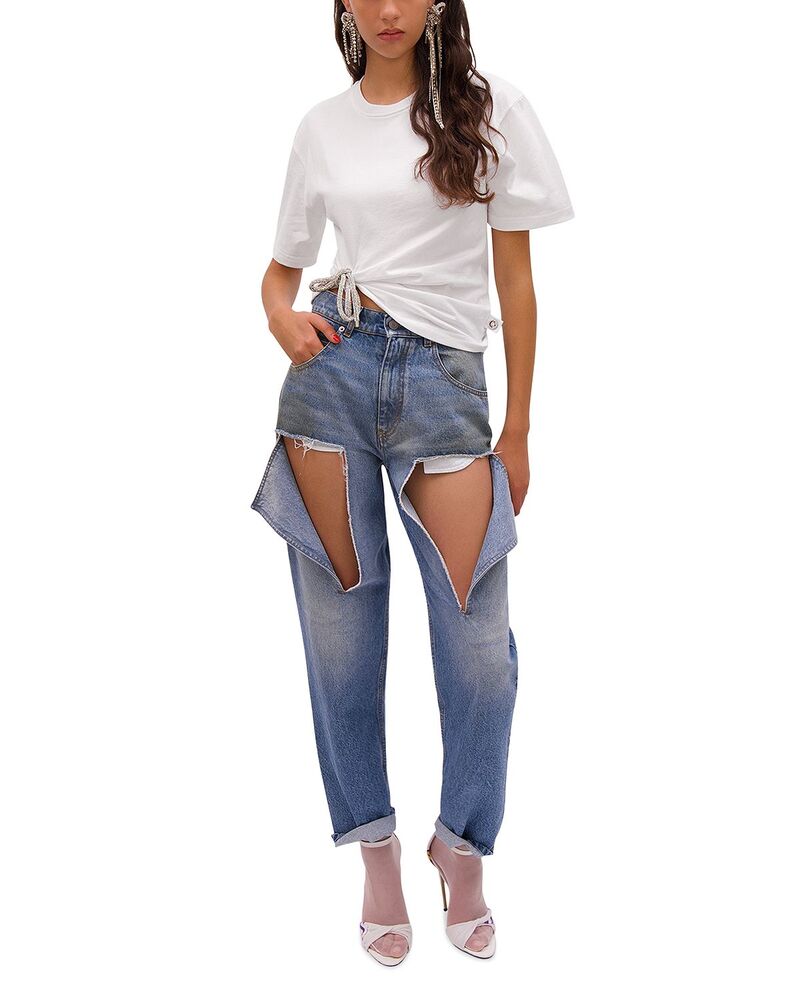 エリア レディース トップス Tシャツ AREA Crystal Knotee White ホワイト|ReVida 店