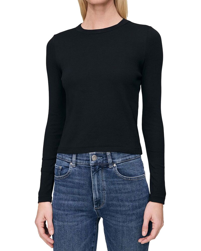 ディーエル 1961 レディース トップス Tシャツ DL1961 Shrunken Long Sleeve Tee Black ブラック｜ReVida 店
