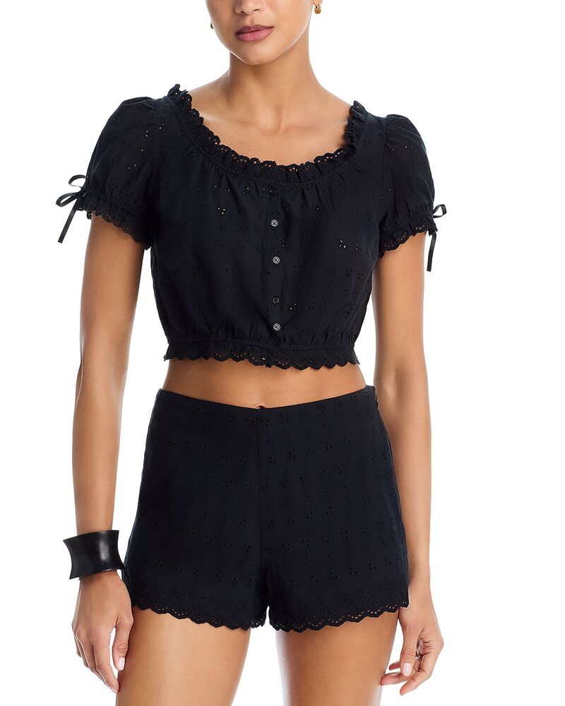 ワイフ レディース トップス シャツ WAYF Lele Short Sleeve Top Black ブラック