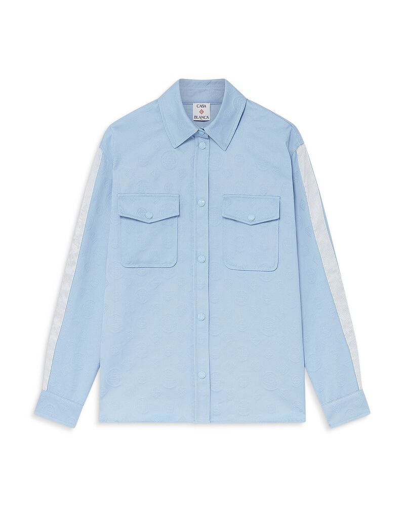 カサブランカ レディース トップス シャツ Casablanca Monogram Oversized Shirt Blue Monogram ブルー