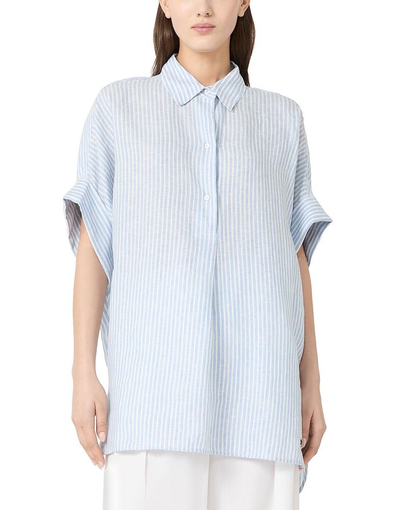 ウィークエンド マックスマーラ レディース トップス シャツ リネン Weekend Max Mara Wkdverve Linen Top Light Blue ブルー｜ReVida 店
