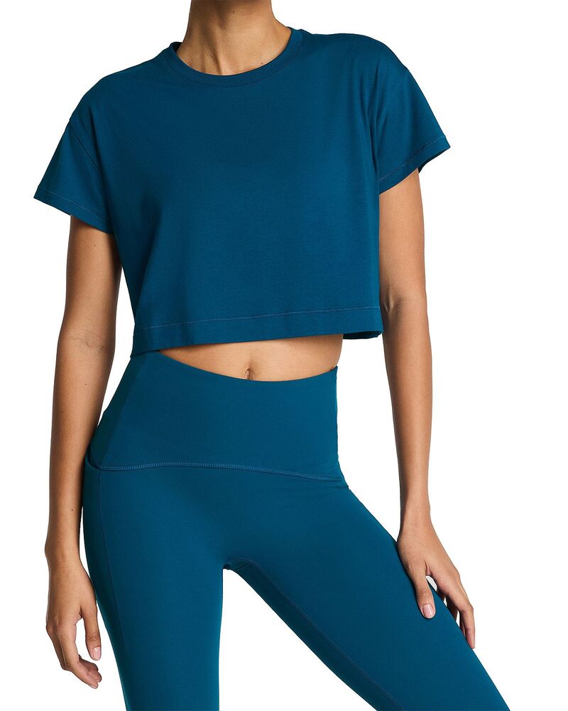 スパンク レディース トップス Tシャツ クロップド SPANX Cropped Tee Deep Cove