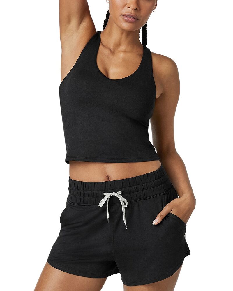 ビュオーリ レディース トップス タンクトップ Vuori Halo Performance Crop Tank Top Black Heather ブラック