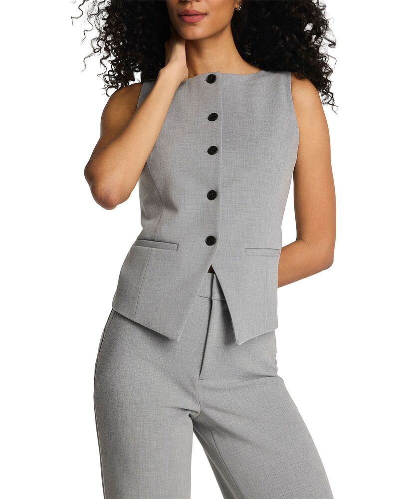 スパンク レディース アウター ベスト ボタンダウン SPANX Wellsuited Tailored Button Down Vest Heather Grey グレー
