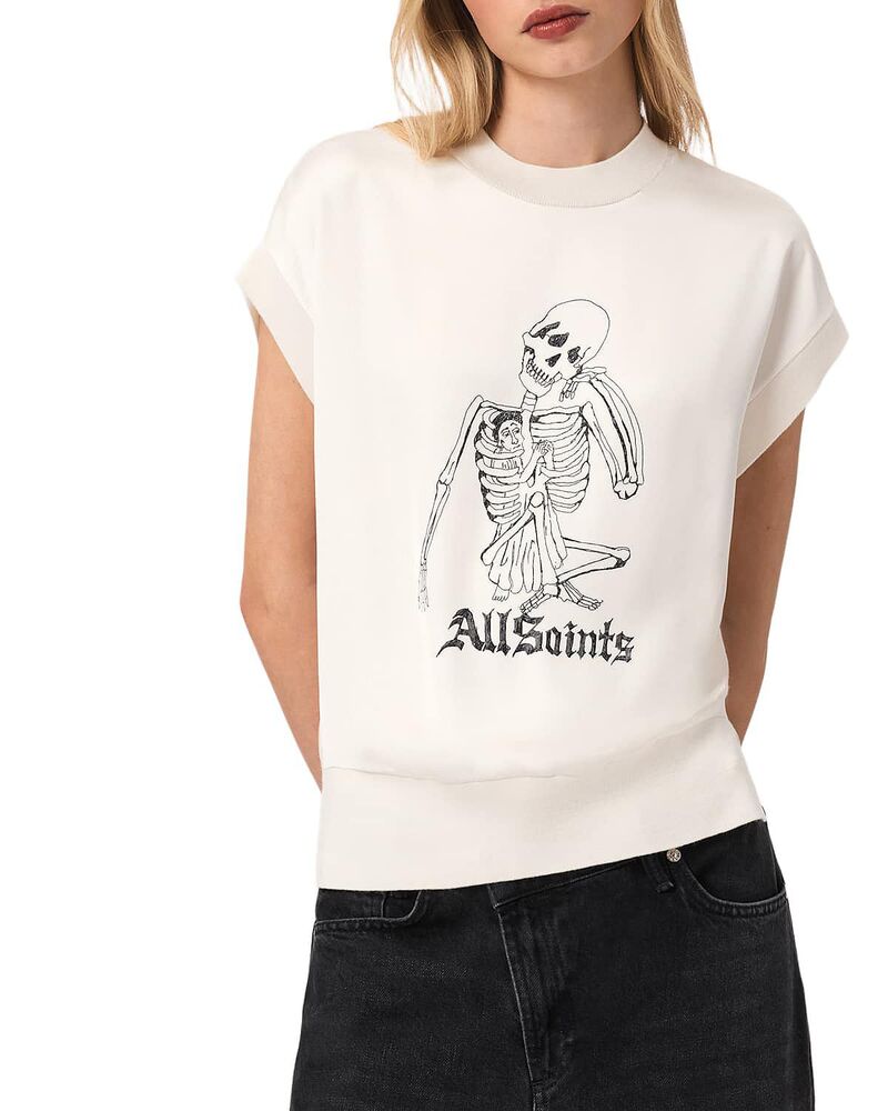 オールセインツ レディース トップス ティーシャツ 編み物 ALLSAINTS Terra Knitee Chalk White 白いこと トップス-レディースファッション
