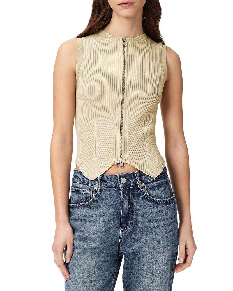 オールセインツ レディース アウター コート ALLSAINTS Cruzip Waistcoat Haze Green グリーン