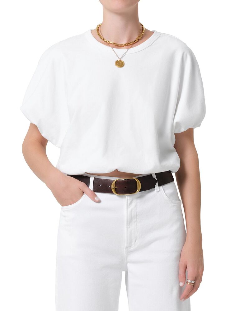 シチズンズ オブ ヒューマニティ レディース トップス Tシャツ Citizens of Humanity Gia Bubble Hem Tee Soft White ホワイト｜ReVida 店