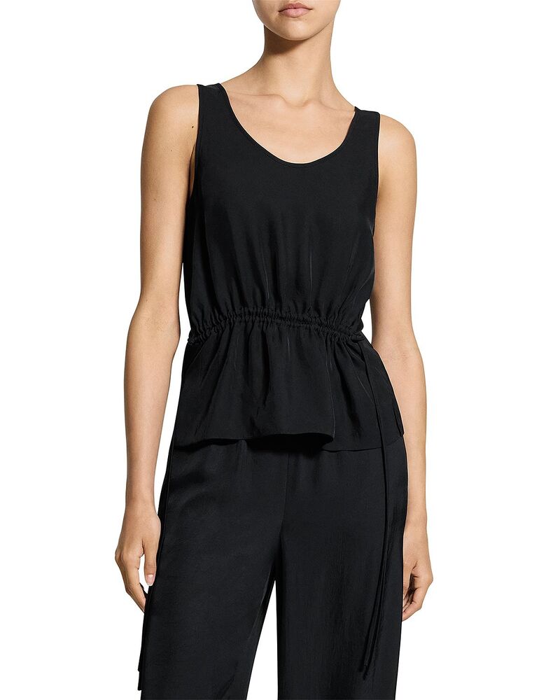 セオリー レディース トップス タンクトップ Theory Washed Tieasy Tank Top Black ブラック