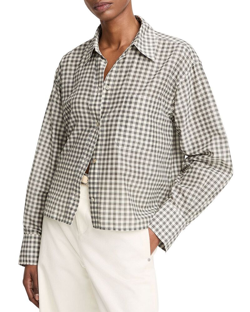 ヴィンス レディース トップス シャツ クロップド Vince Cropped Long Sleeve Shirt Off White/ オフホワイト