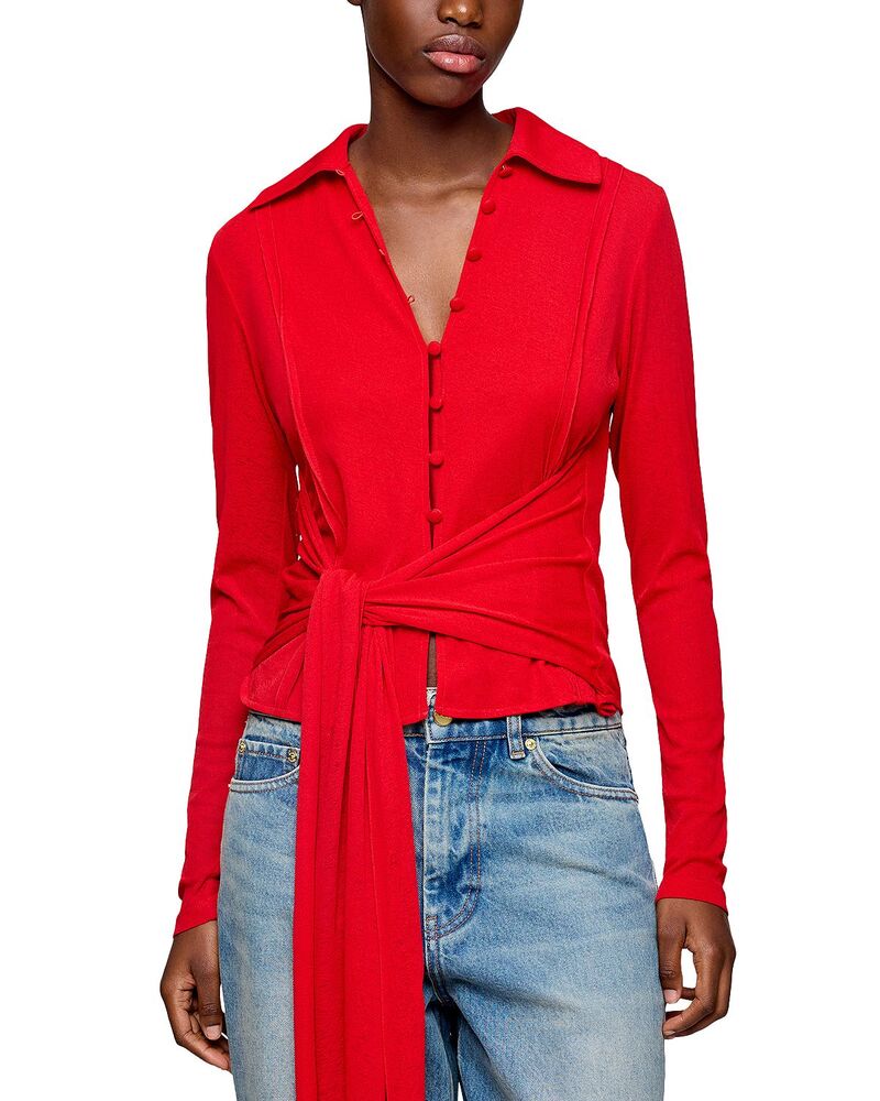 ガニー レディース トップス シャツ メッシュ GANNI Meshirt Goji Berry｜ReVida 店