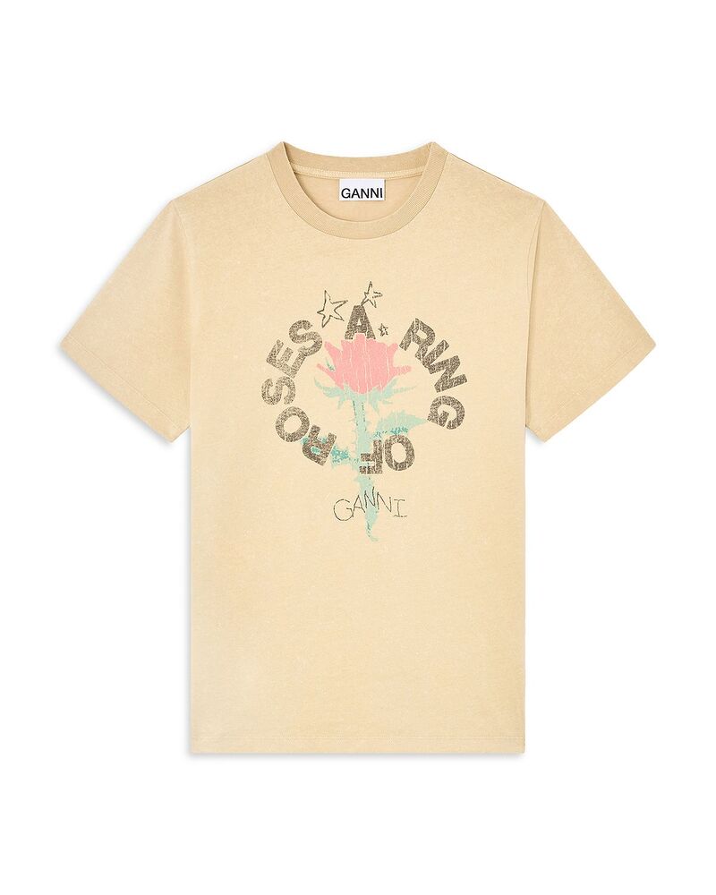 ガニー レディース トップス プルオーバー プルオーバー グラフィック GANNI Jersey Rose Graphic Tee Safari