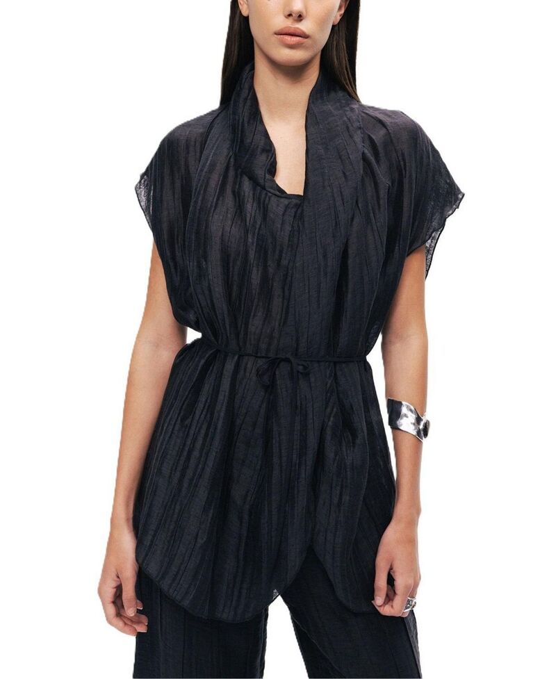 ノクチューン レディース トップス より良い NOCTURNE Belted Vest Black 黒いこと