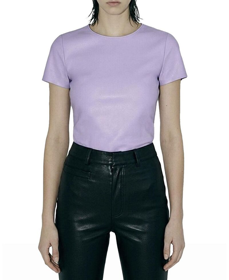 エーエスバイディーエフ レディース トップス プルオーバー なめし革 AS by DF Brando Stretch Leather Tee Pastelilac 紫はしどい