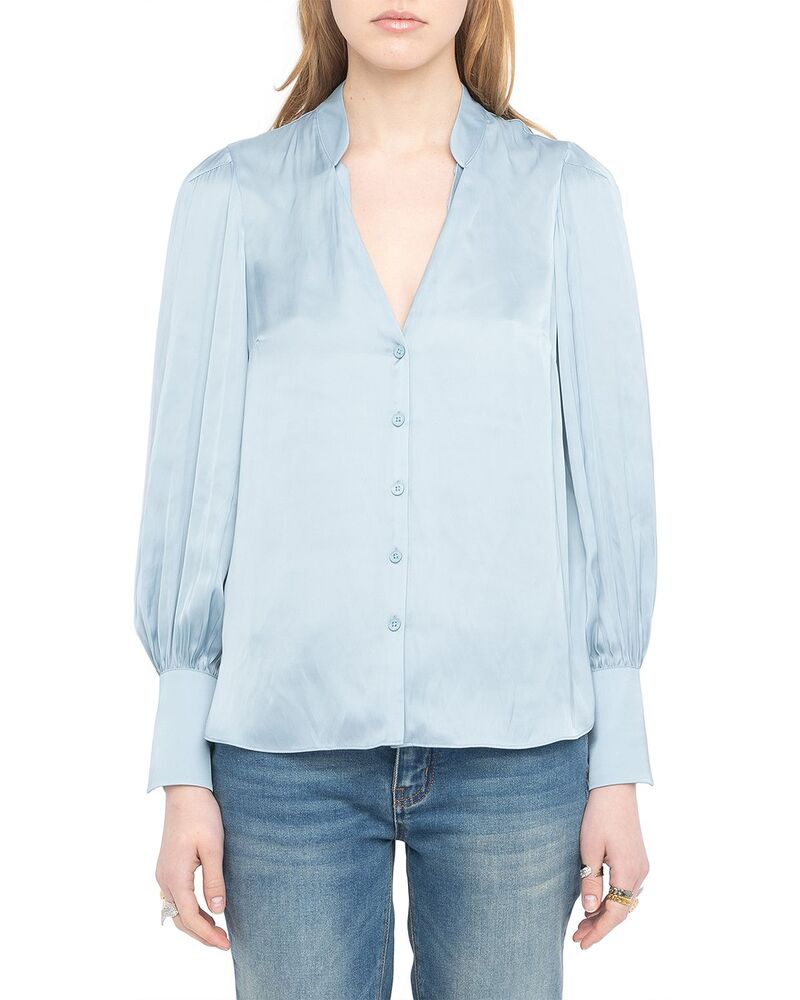 ザディグ エ ヴォルテール レディース トップス シャツ サテン Zadig & Voltaire Tinousatin Shirt Sky