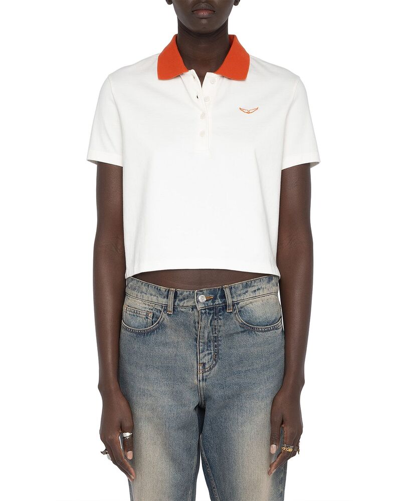 ザディグ エ フランソア・マリー・ヴォルテール レディース トップス スポーツシャツ Zadig \u0026 Voltaire Mirta Polo Shirt Cream 皮膚軟化剤