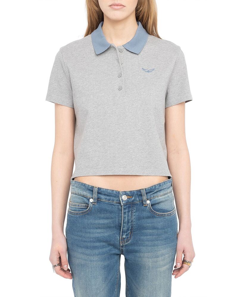 ザディグ エ フランソア・マリー・ヴォルテール レディース トップス スポーツシャツ Zadig \u0026 Voltaire Mirta Polo Shirt Medium Grey 薄墨色