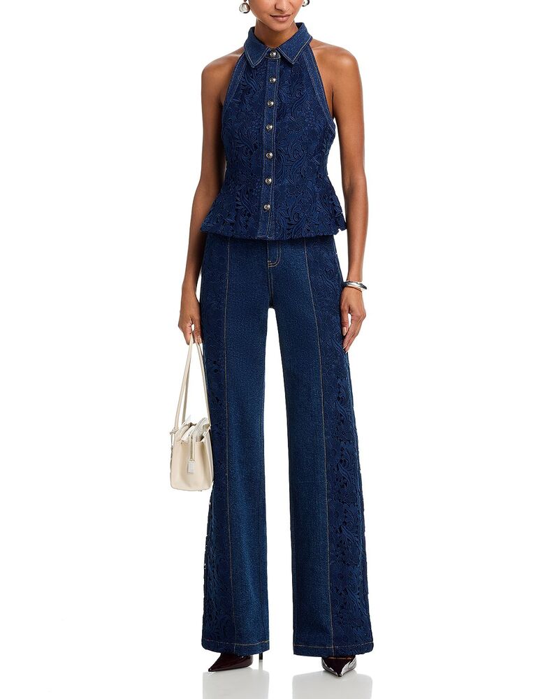 サンク セプト レディース トップス シャツ レース ジーンズ Cinq Sept Ronin Lace Top & Lace Combo Francine Jeans/Oceanavy/Ocean ネイビー