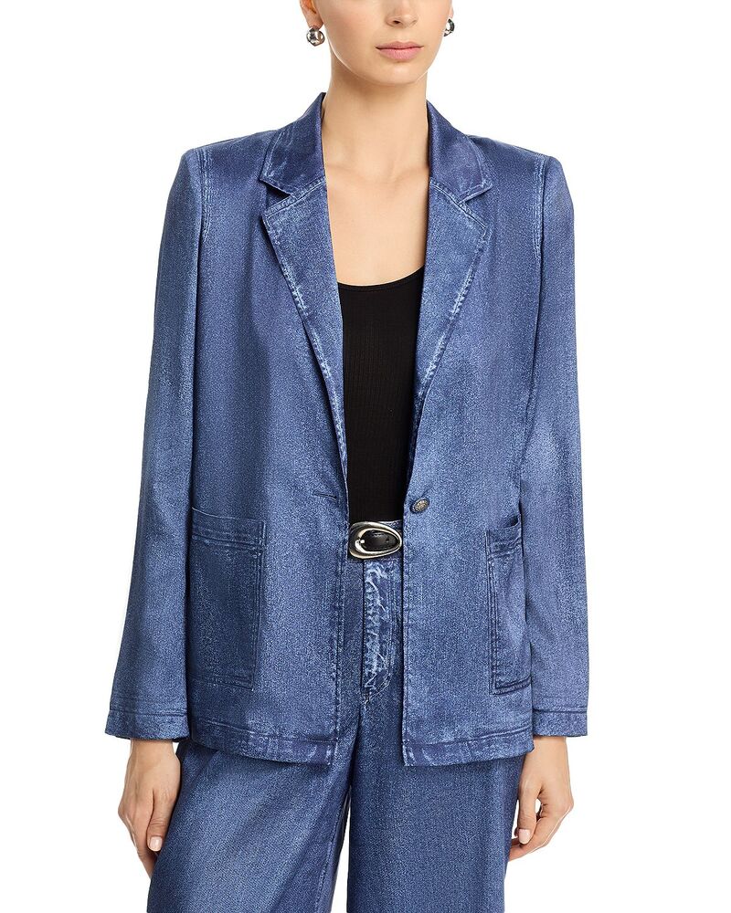 コビーハルペリン レディース アウター 上衣・上衣 刷り上げる 繻子 ジーンズ Kobi Halperin Veronica Denim Print Satin Jacket Dark Indigo インディゴ