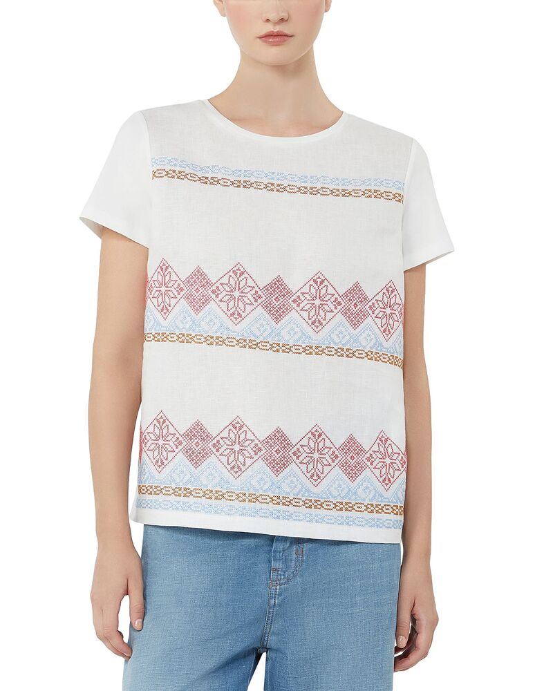 土日 マックスマーラ レディース トップス プルオーバー 刺しゅう Weekend Max Mara Wkdgenio Embroidered Tee White 白いこと